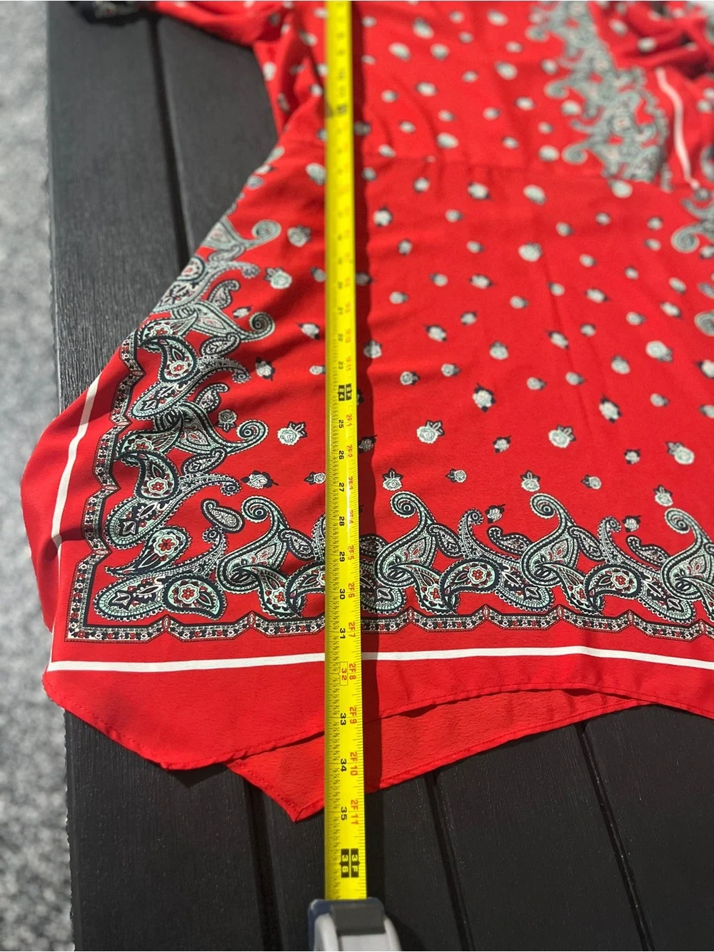 Zara Red Paisley Bandana Scarf Print Boho Dress S